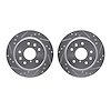 7002-80080 Drilled/Slotted Brake Rotors [Silver], 1986-1991 Ford/Lincoln/Mercury/Mazda, Position: Rear - image 1