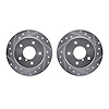 7002-80081 Drilled/Slotted Brake Rotors [Silver], 1989-1991 Ford/Lincoln/Mercury/Mazda, Position: Rear - image 1