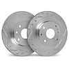 7002-92026 Drilled/Slotted Brake Rotors [Silver], 1998-2004 Ford/Lincoln/Mercury/Mazda, Position: Front