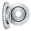 7002-92037 Drilled/Slotted Brake Rotors [Silver], 2008-2017 Mitsubishi, Position: Front