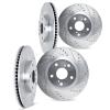 7004-13035 Drilled/Slotted Brake Rotors [Silver], 2003-2004 Subaru, Position: Front and Rear - image 1