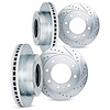 7004-40140 Drilled/Slotted Brake Rotors [Silver], Fits Select Mopar, Position: Front and Rear