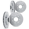 7004-54156 Drilled/Slotted Brake Rotors [Silver], 2012-2014 Ford/Lincoln/Mercury/Mazda, Position: Front and Rear - image 1