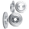 7004-74040 Drilled/Slotted Brake Rotors [Silver], 2001-2003 Audi/Volkswagen, Position: Front and Rear - image 1