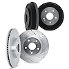 7004-76070 Drilled/Slotted Brake Rotors & Drums Kit [Silver], 1994-1997 Lexus/Toyota/Scion, Position: Front and Rear - image 1