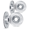 7004-76115 Drilled/Slotted Brake Rotors [Silver], 2000-2005 Lexus/Toyota/Scion, Position: Front and Rear - image 1