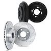 7004-76118 Drilled/Slotted Brake Rotors & Drums Kit [Silver], 1993-1999 Lexus/Toyota/Scion, Position: Front and Rear - image 1