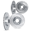 7004-80001 Drilled/Slotted Brake Rotors [Silver], Fits Select Multiple Makes/Models, Position: Front and Rear