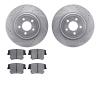 7202-39032 Drilled/Slotted Rotors w/Heavy-Duty Brake Pads Kit [Silver], 2006-2014 Mopar, Position: Rear - image 1