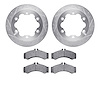 7202-40052 Drilled/Slotted Rotors w/Heavy-Duty Brake Pads Kit [Silver], 2002-2006 Multiple Makes/Models, Position: Rear - image 1