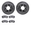 7202-40058 Drilled/Slotted Rotors w/Heavy-Duty Brake Pads Kit [Silver], Fits Select Multiple Makes/Models, Position: Front - image 1