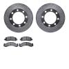 7202-40074 Drilled/Slotted Rotors w/Heavy-Duty Brake Pads Kit [Silver], 1975-1993 Mopar, Position: Front - image 1