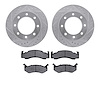 7202-40081 Drilled/Slotted Rotors w/Heavy-Duty Brake Pads Kit [Silver], 1973-1993 Mopar, Position: Front - image 1