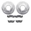 7202-40083 Drilled/Slotted Rotors w/Heavy-Duty Brake Pads Kit [Silver], 1980-1993 Mopar, Position: Front - image 1