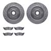 7202-40094 Drilled/Slotted Rotors w/Heavy-Duty Brake Pads Kit [Silver], 1993-1996 Mopar, Position: Front - image 1