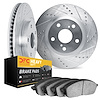 7202-40095 Drilled/Slotted Rotors w/Heavy-Duty Brake Pads Kit [Silver], 1994-1997 Mopar, Position: Front - image 1