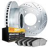 7202-40115 Drilled/Slotted Rotors w/Heavy-Duty Brake Pads Kit [Silver], 1978-1981 Mopar, Position: Front - image 1