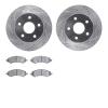 7202-40123 Drilled/Slotted Rotors w/Heavy-Duty Brake Pads Kit [Silver], 2006-2018 Mopar, Position: Front - image 1