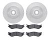 7202-40125 Drilled/Slotted Rotors w/Heavy-Duty Brake Pads Kit [Silver], 2003-2003 Mopar, Position: Front - image 1
