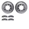 7202-40142 Drilled/Slotted Rotors w/Heavy-Duty Brake Pads Kit [Silver], 2009-2018 Mopar, Position: Front - image 1