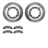 7202-40150 Drilled/Slotted Rotors w/Heavy-Duty Brake Pads Kit [Silver], 2008-2021 Multiple Makes/Models, Position: Rear - image 1