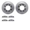 7202-40152 Drilled/Slotted Rotors w/Heavy-Duty Brake Pads Kit [Silver], 2009-2018 Mopar, Position: Rear - image 1