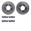 7202-42031 Drilled/Slotted Rotors w/Heavy-Duty Brake Pads Kit [Silver], 1982-1986 Mopar, Position: Front - image 1