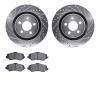 7202-42036 Drilled/Slotted Rotors w/Heavy-Duty Brake Pads Kit [Silver], 2011-2012 Mopar, Position: Front - image 1