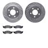 7202-42038 Drilled/Slotted Rotors w/Heavy-Duty Brake Pads Kit [Silver], 1990-1999 Mopar, Position: Front - image 1