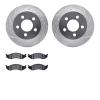 7202-42046 Drilled/Slotted Rotors w/Heavy-Duty Brake Pads Kit [Silver], 1999-2006 Mopar, Position: Front - image 1