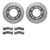 7202-46039 Drilled/Slotted Rotors w/Heavy-Duty Brake Pads Kit [Silver], 2006-2011 GM, Position: Front - image 1