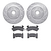 7202-47017 Drilled/Slotted Rotors w/Heavy-Duty Brake Pads Kit [Silver], 1978-1978 GM, Position: Front - image 1