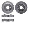 7202-47034 Drilled/Slotted Rotors w/Heavy-Duty Brake Pads Kit [Silver], 1963-1982 GM, Position: Front - image 1
