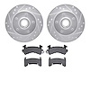 7202-47035 Drilled/Slotted Rotors w/Heavy-Duty Brake Pads Kit [Silver], 1979-1981 GM, Position: Front - image 1