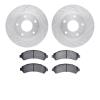 7202-48002 Drilled/Slotted Rotors w/Heavy-Duty Brake Pads Kit [Silver], 1997-2005 GM, Position: Front - image 1