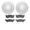 7202-48008 Drilled/Slotted Rotors w/Heavy-Duty Brake Pads Kit [Silver], 1971-1989 GM, Position: Front - image 1