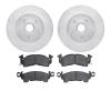 7202-48014 Drilled/Slotted Rotors w/Heavy-Duty Brake Pads Kit [Silver], 1983-1992 GM, Position: Front - image 1