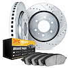 7202-48021 Drilled/Slotted Rotors w/Heavy-Duty Brake Pads Kit [Silver], 1988-1996 GM, Position: Front - image 1