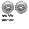 7202-48026 Drilled/Slotted Rotors w/Heavy-Duty Brake Pads Kit [Silver], 1990-2002 GM, Position: Front - image 1