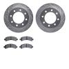 7202-48032 Drilled/Slotted Rotors w/Heavy-Duty Brake Pads Kit [Silver], 2003-2020 GM, Position: Rear - image 1