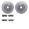 7202-48039 Drilled/Slotted Rotors w/Heavy-Duty Brake Pads Kit [Silver], 1993-1995 GM, Position: Front - image 1
