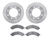 7202-48048 Drilled/Slotted Rotors w/Heavy-Duty Brake Pads Kit [Silver], 2001-2010 GM, Position: Rear - image 1