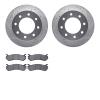 7202-48055 Drilled/Slotted Rotors w/Heavy-Duty Brake Pads Kit [Silver], 2003-2005 GM, Position: Rear - image 1
