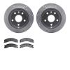 7202-48060 Drilled/Slotted Rotors w/Heavy-Duty Brake Pads Kit [Silver], 2009-2020 GM, Position: Rear - image 1