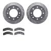 7202-48064 Drilled/Slotted Rotors w/Heavy-Duty Brake Pads Kit [Silver], 2011-2019 GM, Position: Rear - image 1