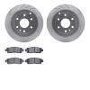 7202-48084 Drilled/Slotted Rotors w/Heavy-Duty Brake Pads Kit [Silver], 2007-2017 GM, Position: Rear - image 1