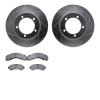 7202-48099 Drilled/Slotted Rotors w/Heavy-Duty Brake Pads Kit [Silver], 1998-1999 GM, Position: Front - image 1