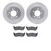 7202-54007 Drilled/Slotted Rotors w/Heavy-Duty Brake Pads Kit [Silver], 2006-2010 Ford/Lincoln/Mercury/Mazda, Position: Rear - image 1