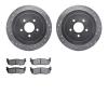 7202-55004 Drilled/Slotted Rotors w/Heavy-Duty Brake Pads Kit [Silver], 2003-2011 Ford/Lincoln/Mercury/Mazda, Position: Rear - image 1