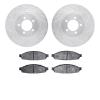 7202-55005 Drilled/Slotted Rotors w/Heavy-Duty Brake Pads Kit [Silver], 2003-2005 Ford/Lincoln/Mercury/Mazda, Position: Front - image 1